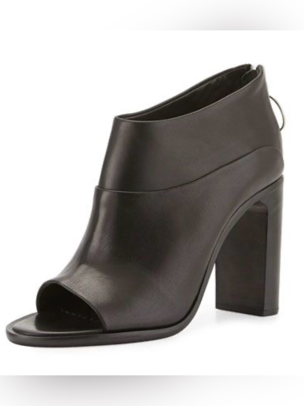 Rag & Bone Liam black leather open toe shooties